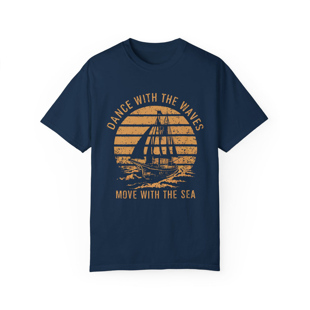 Motivational Sailboat Sunset Unisex T-shirt T-Shirt Printify True Navy S