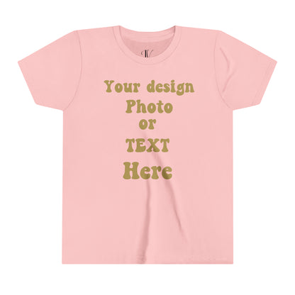 Youth Short Sleeve Tee - Personalized with Your Photo, Text, and Design Kids clothes Pink S 