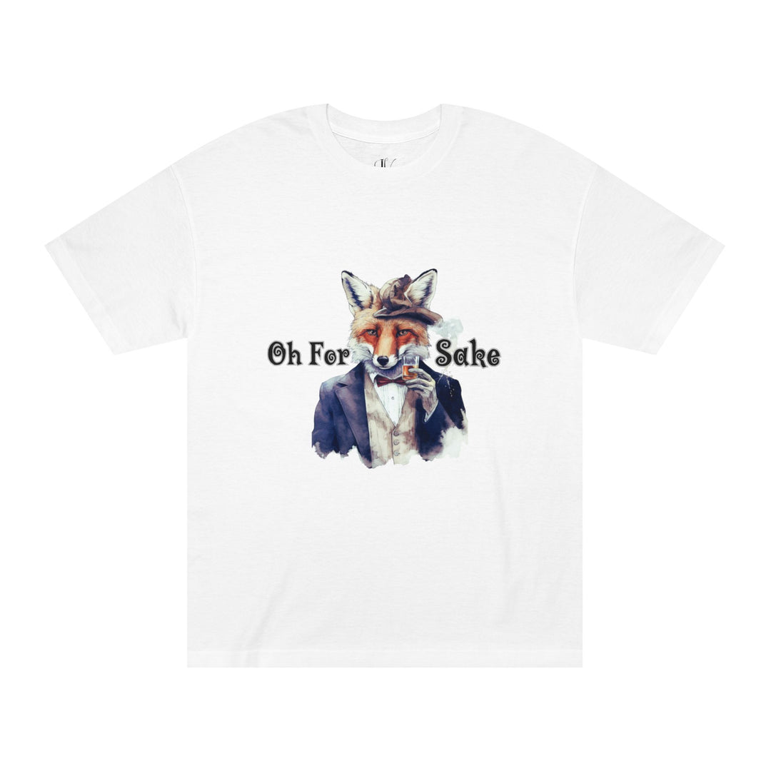 Fox Graphic Tee with 'Oh For Sake' Quote T-Shirt Printify White S