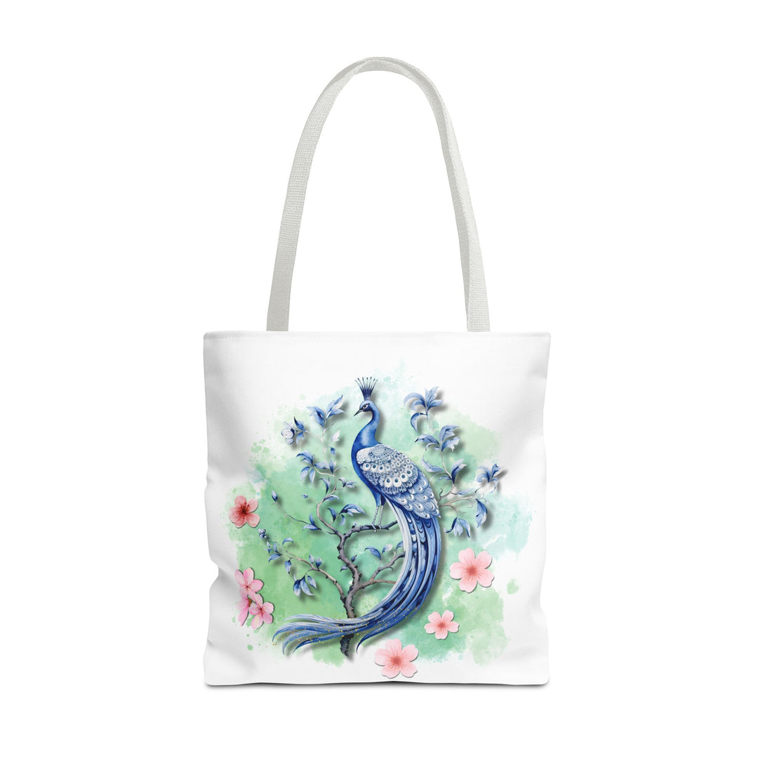 Peacock Tote Bag - Elegant and Delicate Floral Branch Bags Printify