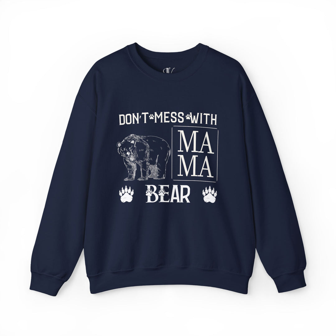 Mama Bear Crewneck Sweatshirt Sweatshirt Printify S Navy
