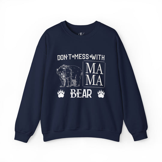 Mama Bear Crewneck Sweatshirt Sweatshirt Printify S Navy