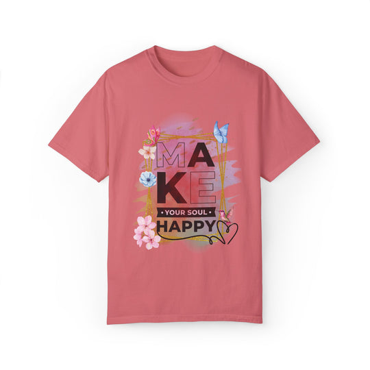 Motivational Watercolor T-Shirt - Make Your Soul Happy T-Shirt Printify Watermelon S