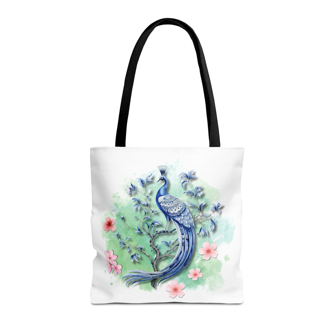 Peacock Tote Bag - Elegant and Delicate Floral Branch Bags Printify