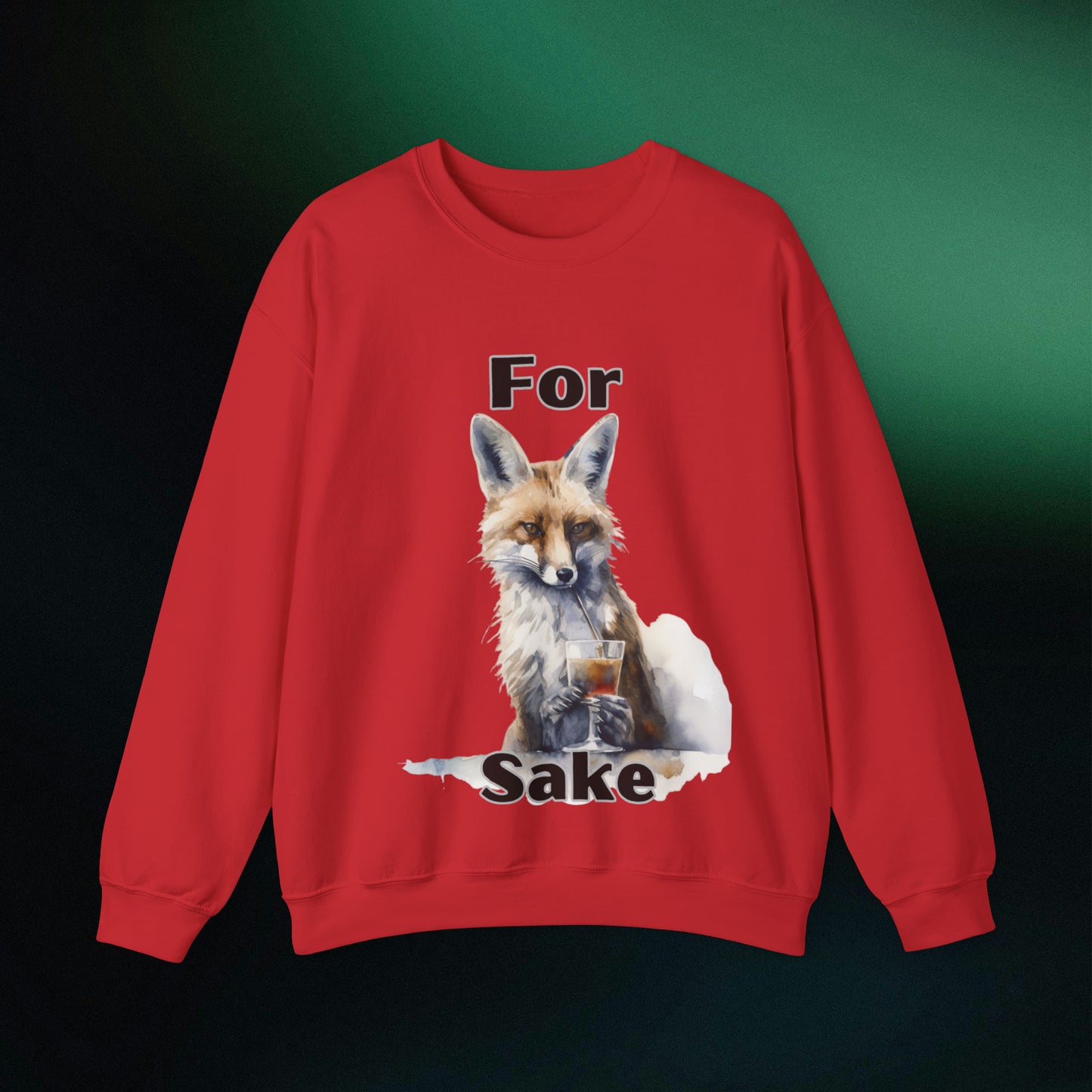 For Fox Sake: Funny Fox Sweatshirt | Gift for Fox Lover | Animal Lover Shirt - Cute Fox Gift for Nature Enthusiasts Sweatshirt S Red 