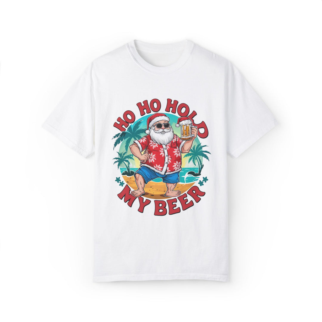 Santa Ho Ho Ho Hold My Beer T-shirt T-Shirt Printify White S