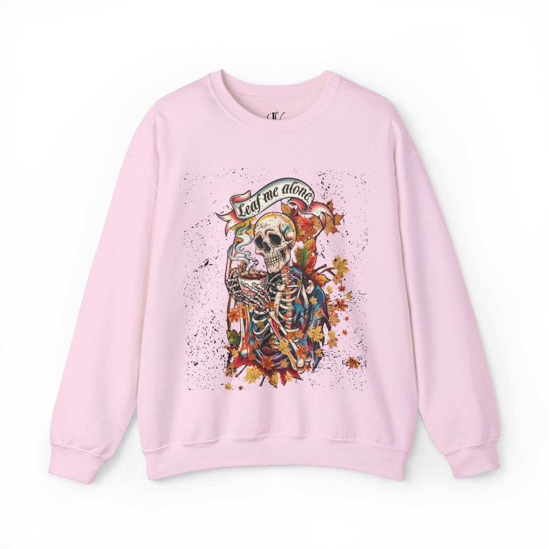 Leaf Me Alone: Grunge Skeleton Halloween Sweatshirt