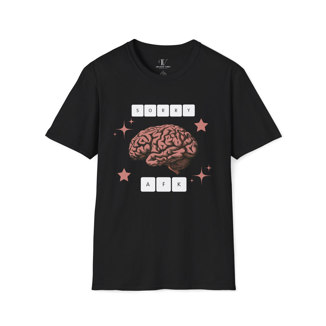 Unisex T-Shirt - AFK Sorry Brain Humorous Gamer Tee T-Shirt Printify Black XS