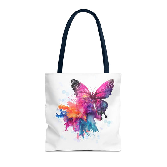 Watercolor Butterfly Tote Bag - Ethereal and Artistic Bags Printify 16" × 16'' Navy