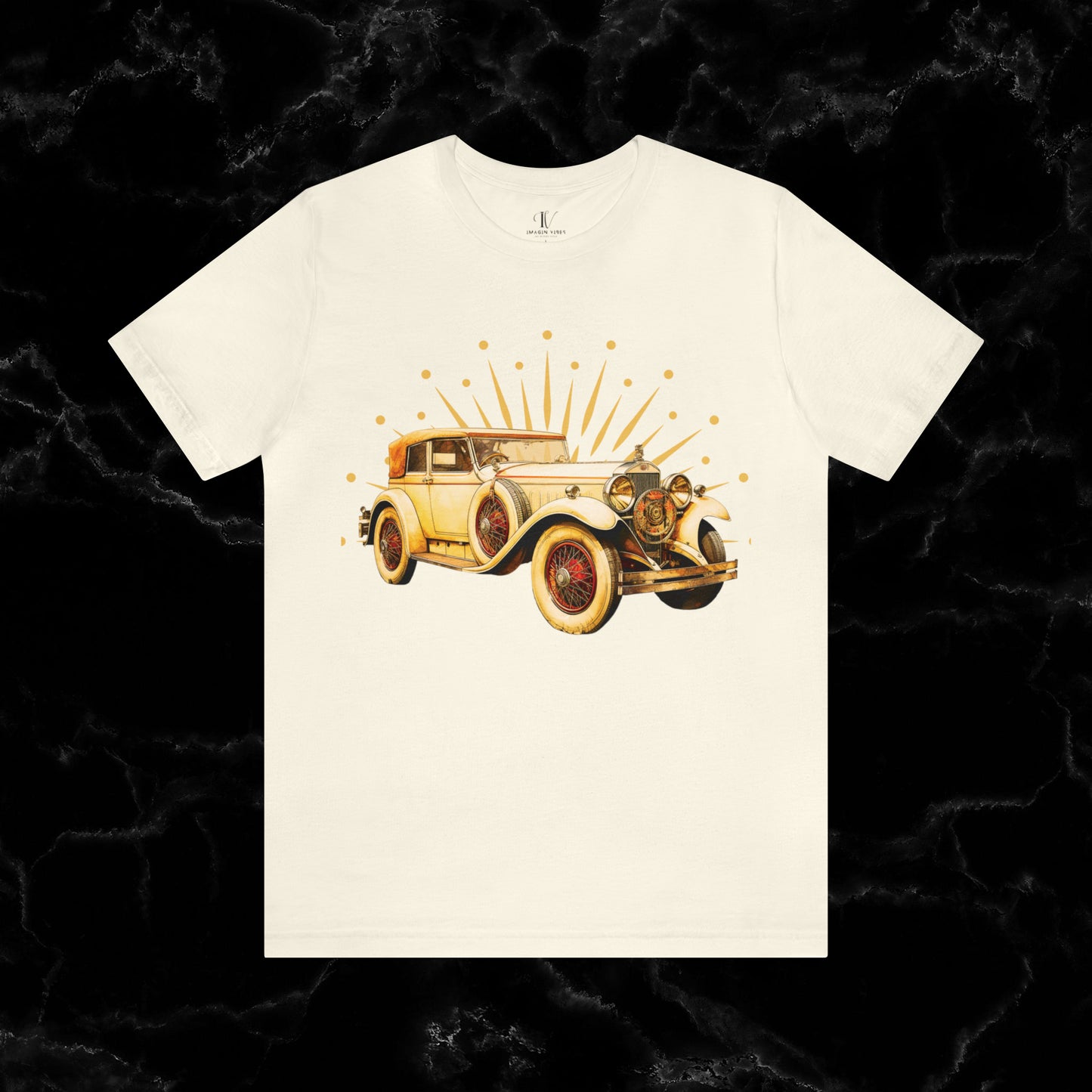 Vintage Car Enthusiast T-Shirt with Classic Wheels and Timeless Appeal T-Shirt Natural S 