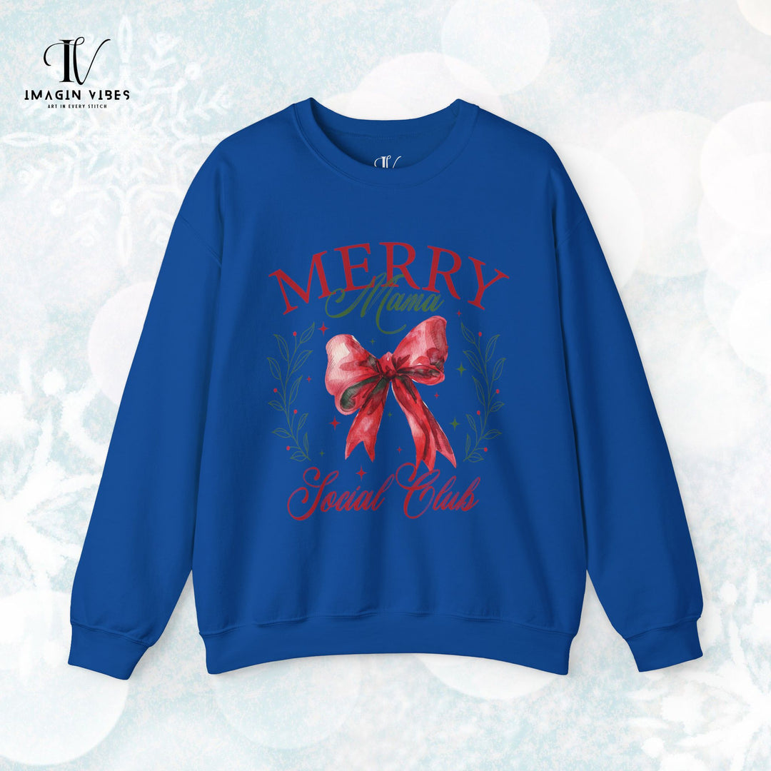 Merry Mama Social Club: Coquette Bow Christmas Sweatshirt