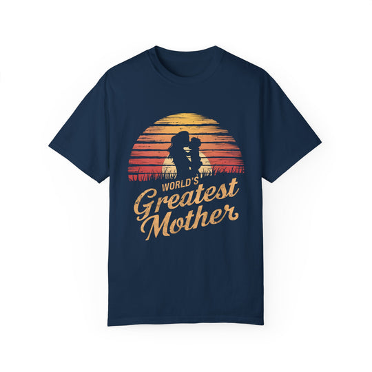 Motherhood Sunset Silhouette T-shirt T-Shirt Printify True Navy S