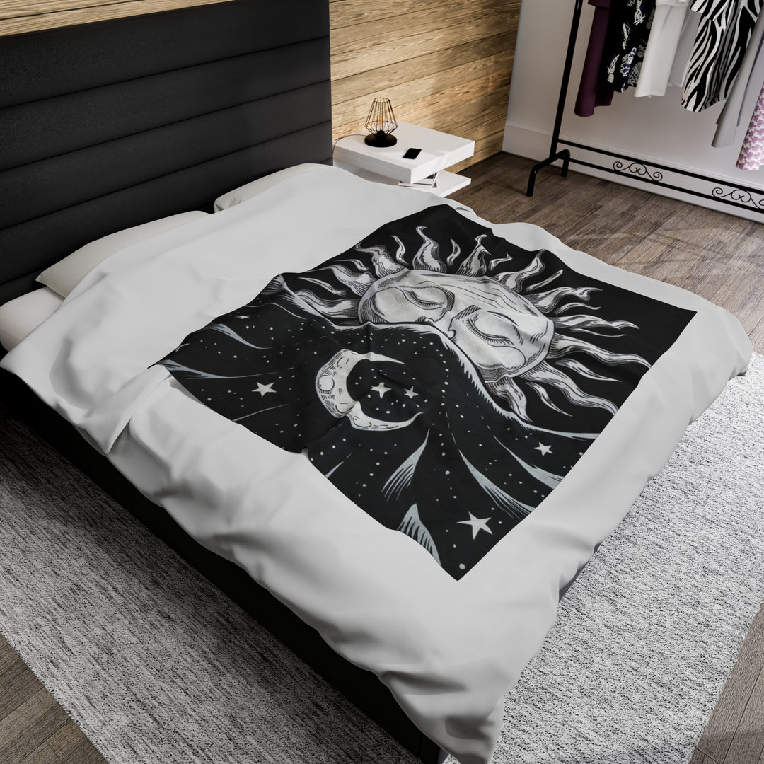 Velveteen Plush Blanket - Sun and Moon All Over Prints Printify 50" × 60"