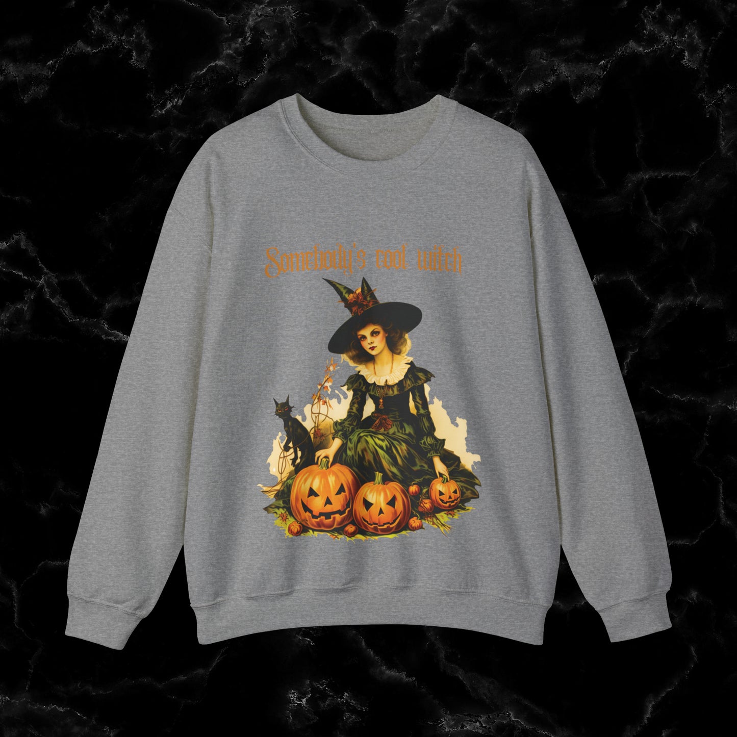 Somebody's Cool Witch Halloween Sweatshirt - Embrace the Witchy Vibes Sweatshirt S Graphite Heather 