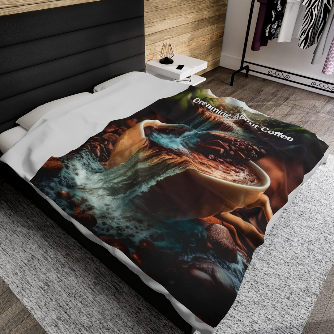 Plush Blanket - Dreaming About Coffee All Over Prints Printify 60" × 80"