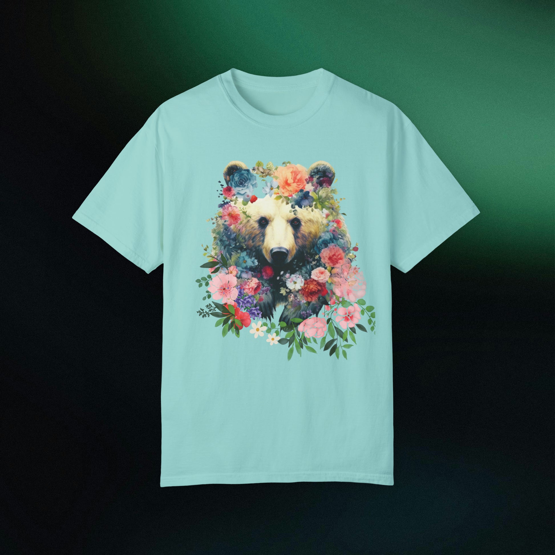 Floral Bear Shirt | Bear Tee | Flower Bear Shirt - A Perfect Animal Lover Tee and Bear Lover Gift T-Shirt Chalky Mint S 