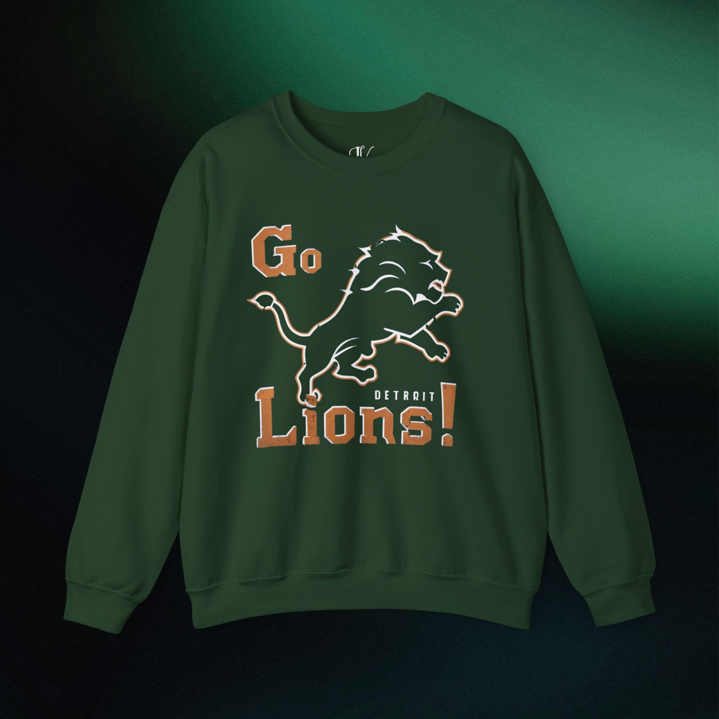 Detroit Football Team Sweatshirt | Go Lions | Old Detroit Sweatshirt S Forest Green 
