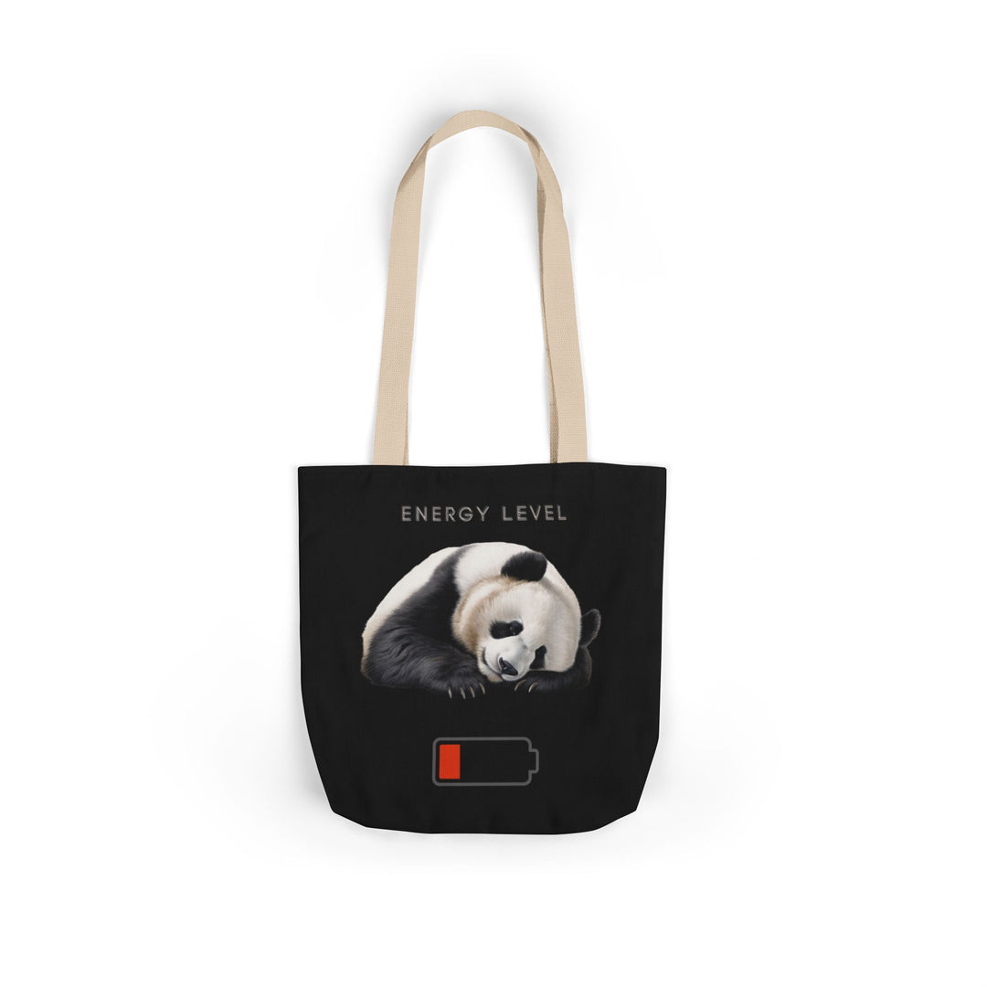 Canvas Tote Bag - Sleeping Panda Energy Level Low Accessories Printify 13" × 13'' Beige