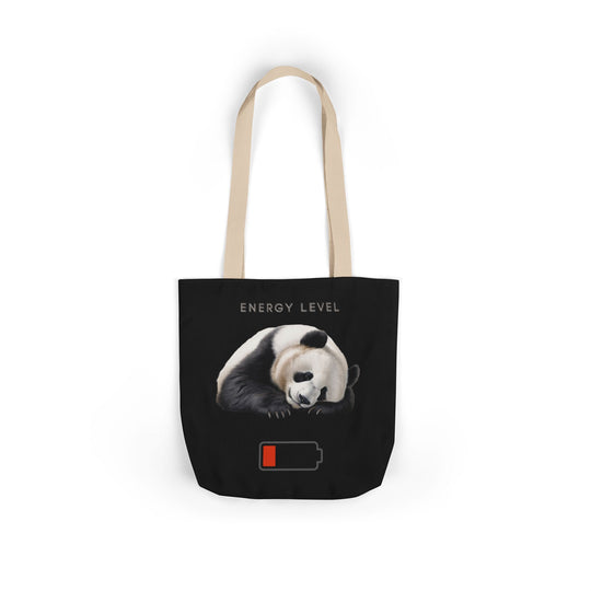 Canvas Tote Bag - Sleeping Panda Energy Level Low Accessories Printify 13" × 13'' Beige