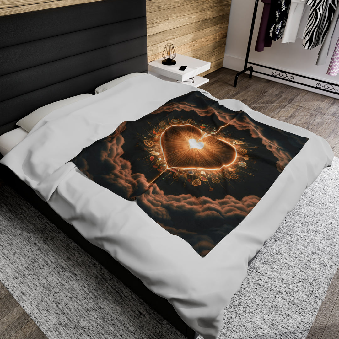 Velveteen Plush Blanket - Celestial Heart All Over Prints Printify 50" × 60"