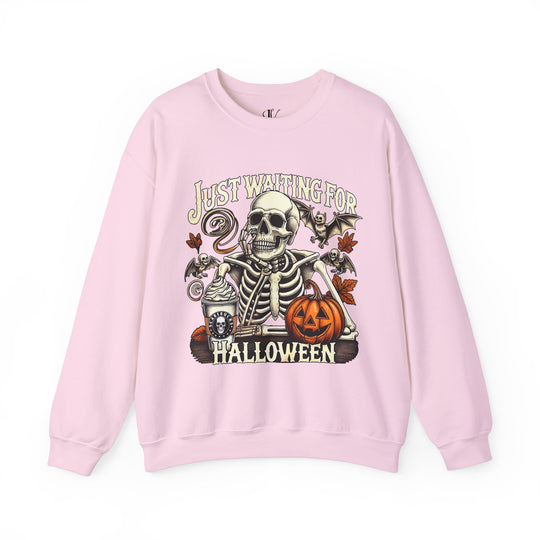 Skeleton Halloween Crewneck Sweatshirt - Just Waiting for Halloween