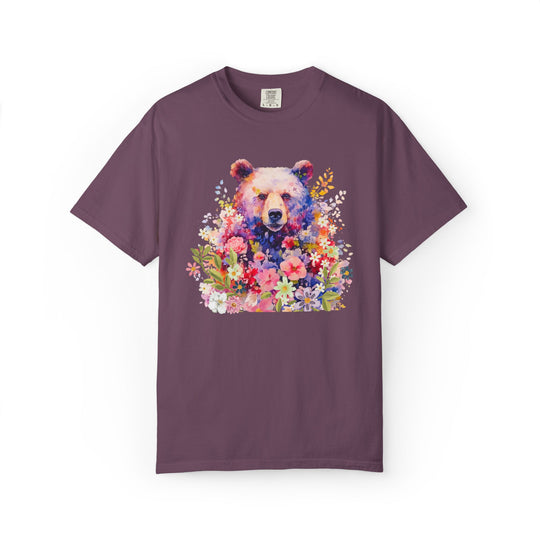 Nature-Inspired Bear Floral T-shirt T-Shirt Printify Berry S