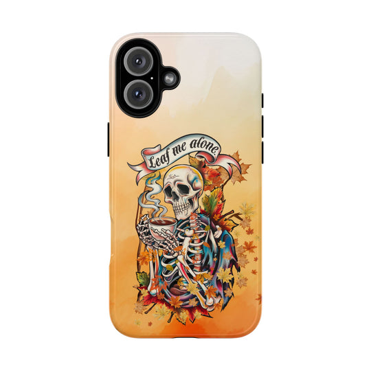 Phone Case - Leaf Me Alone Gothic Skeleton Phone Case Printify iPhone 16 Plus Glossy