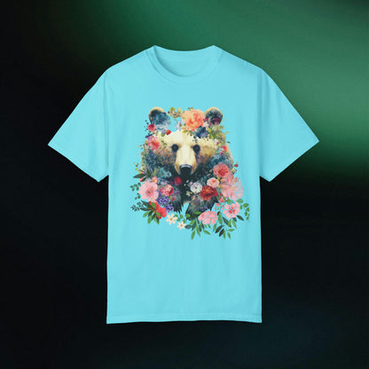 Floral Bear Shirt | Bear Tee | Flower Bear Shirt - A Perfect Animal Lover Tee and Bear Lover Gift T-Shirt Lagoon Blue S 
