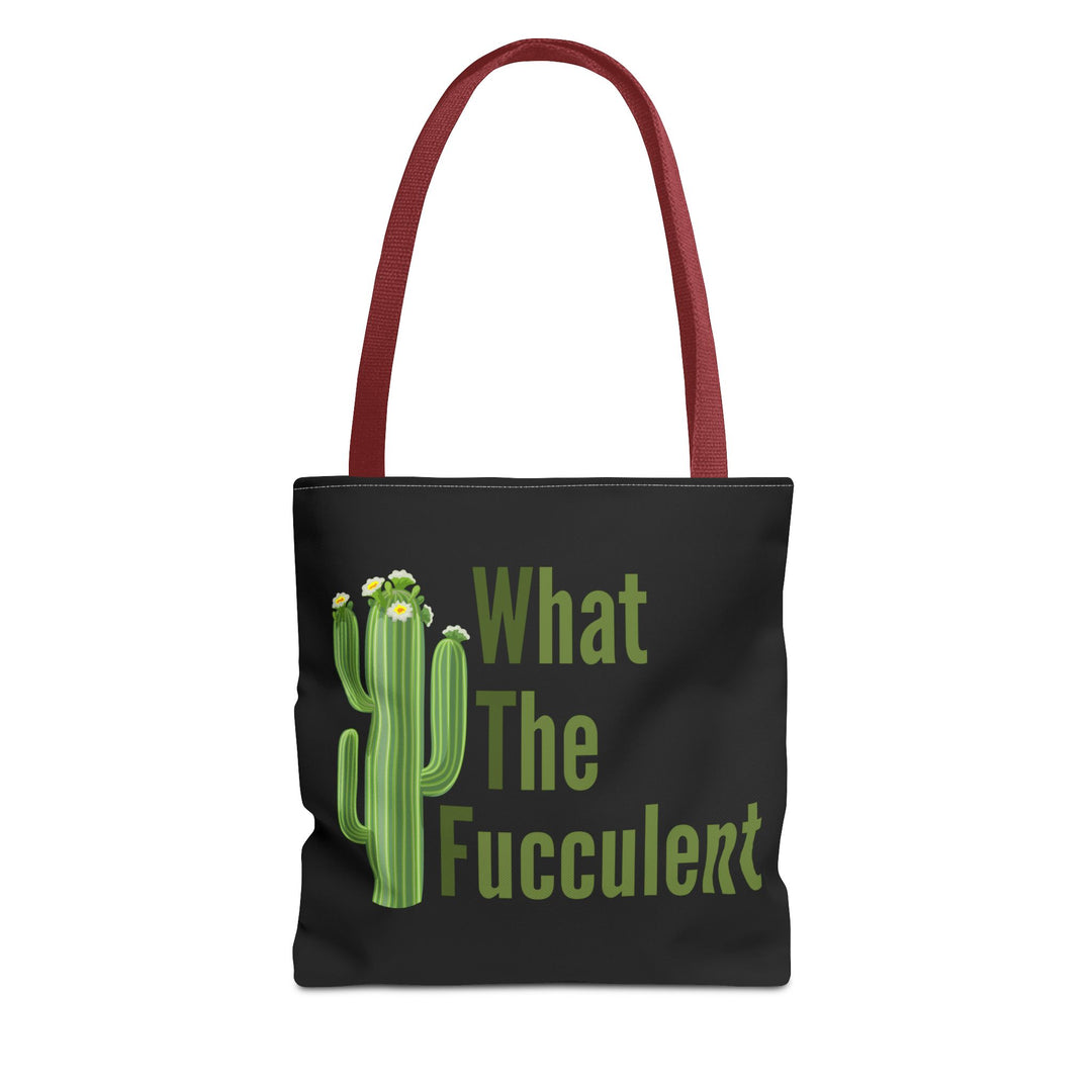 What The Fucculent Cactus Tote Bag — Funny Gardener Plant Lover Tote Bags Printify 13" × 13'' Red