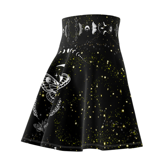 Moth Skater Skirt Gothic Occult Women's Fashion