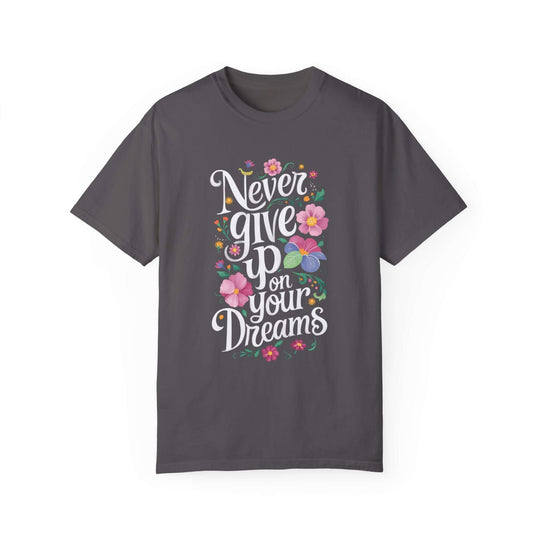 Motivational Quote Floral T-shirt T-Shirt Printify Graphite S