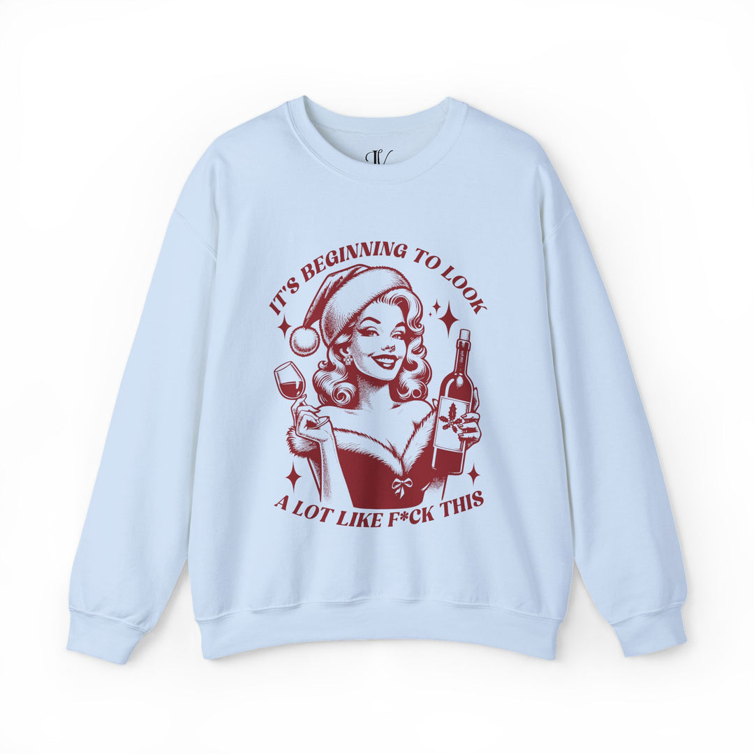Holiday Wine Sweatshirt by Imagin Vibes Sweatshirt S Light Blue