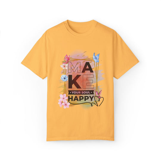 Motivational Watercolor T-Shirt - Make Your Soul Happy T-Shirt Printify Citrus S