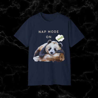 Nap Time Panda Unisex Funny Tee - Hilarious Panda Nap Mode On T-Shirt Navy S 