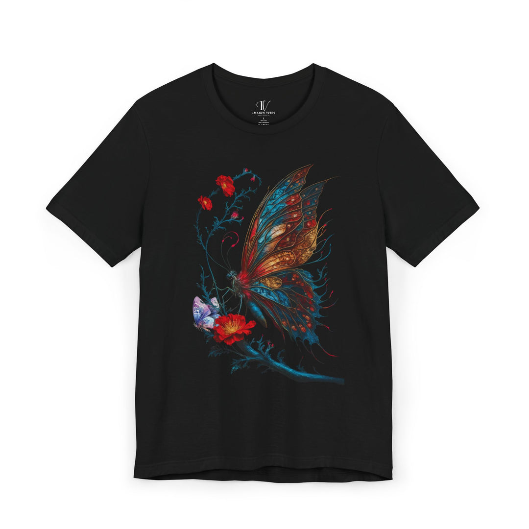 Butterfly Tee - Nature-inspired Unisex Jersey T-Shirt Printify Black XS