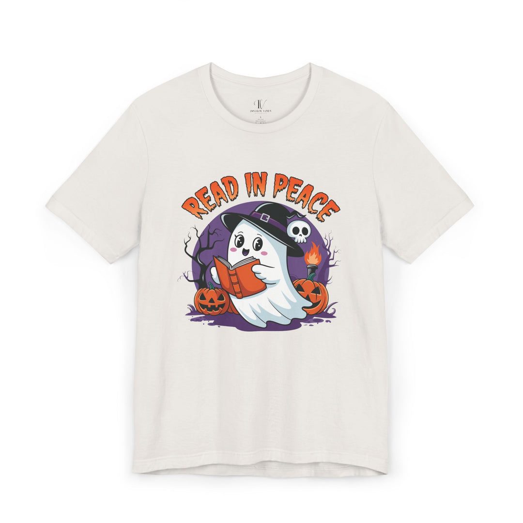 Read In Peace Ghost Halloween Bookworm T-Shirt