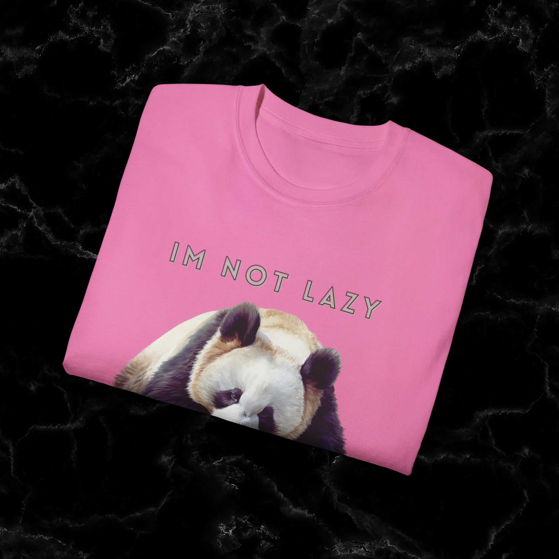 Nap Time Panda Unisex Funny Tee - Hilarious Panda Nap Design - I'm Not Lazy, I'm Saving Energy to Eat T-Shirt   