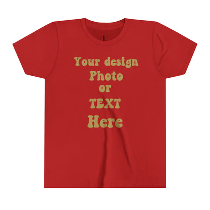 Youth Short Sleeve Tee - Personalized with Your Photo, Text, and Design Kids clothes Red S 