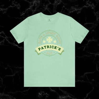 Lucky Saint Patrick's Day Shirt - St. Paddy's Day Lucky Irish Shamrock Leaf Clover Flag Beer T-Shirt T-Shirt Heather Mint XS 