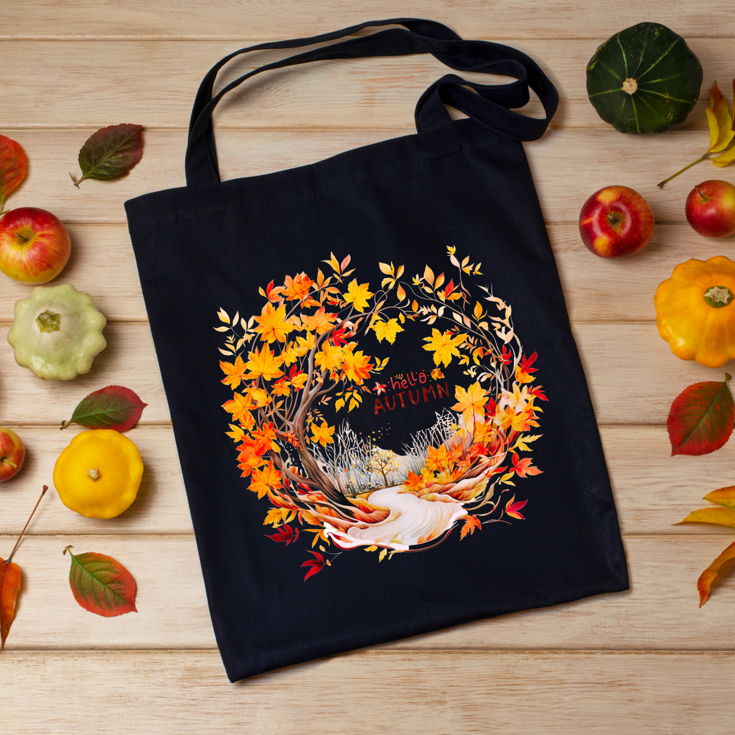 Fall Into Style: Fall Tote Bag | Hello Autumn Tote Bag | Autumn Shopping Bag | Woven Tote Bag | Eco-Friendly Bags   