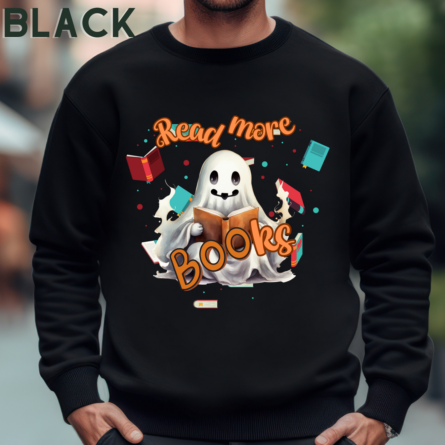 Read More Books Sweatshirt - Book Lover Halloween Sweater for Librarians and Students Sweatshirt   