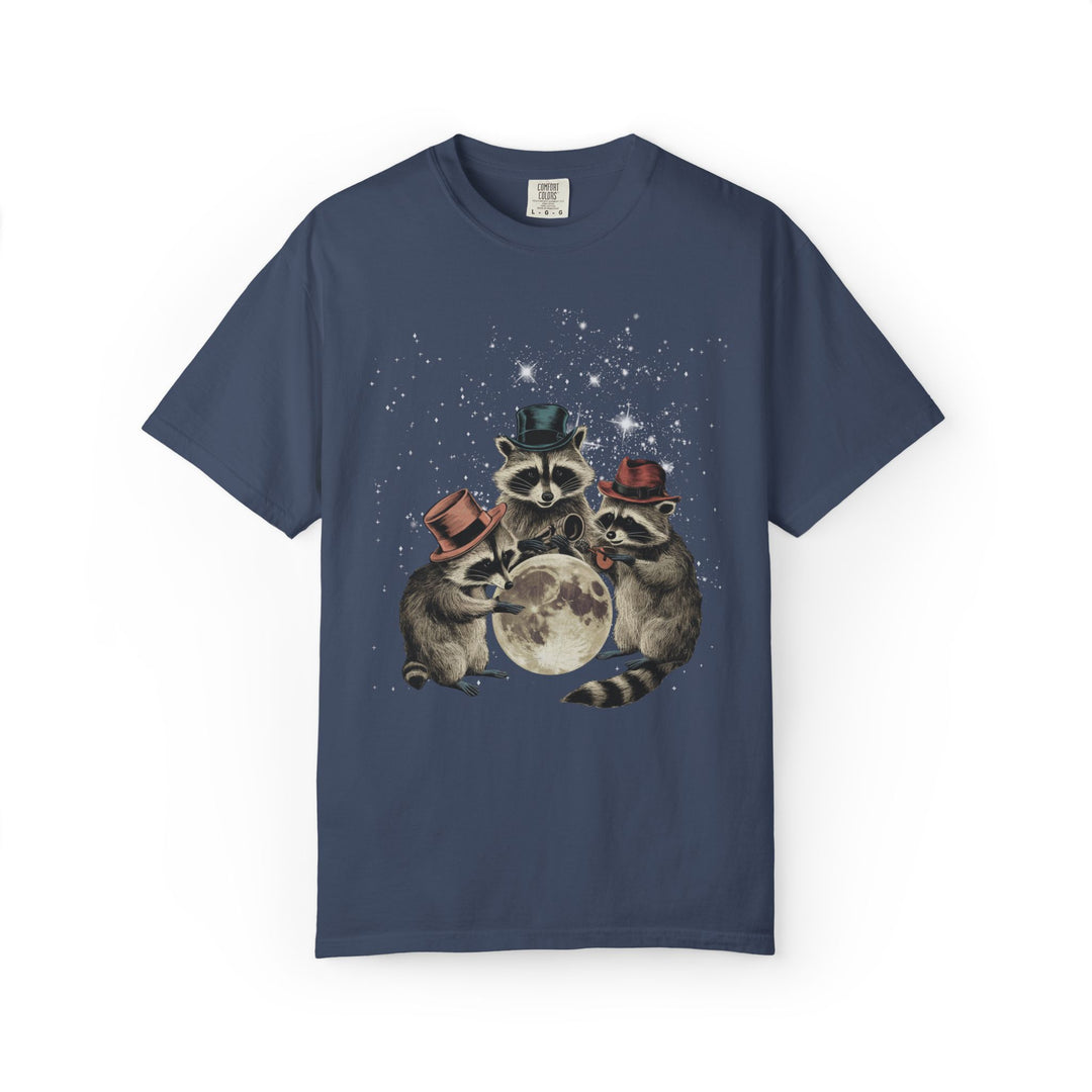 Raccoon Moon Unisex T-shirt T-Shirt Printify Midnight S