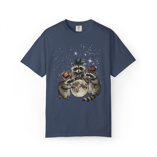 Raccoon Moon Unisex T-shirt T-Shirt Printify Midnight S