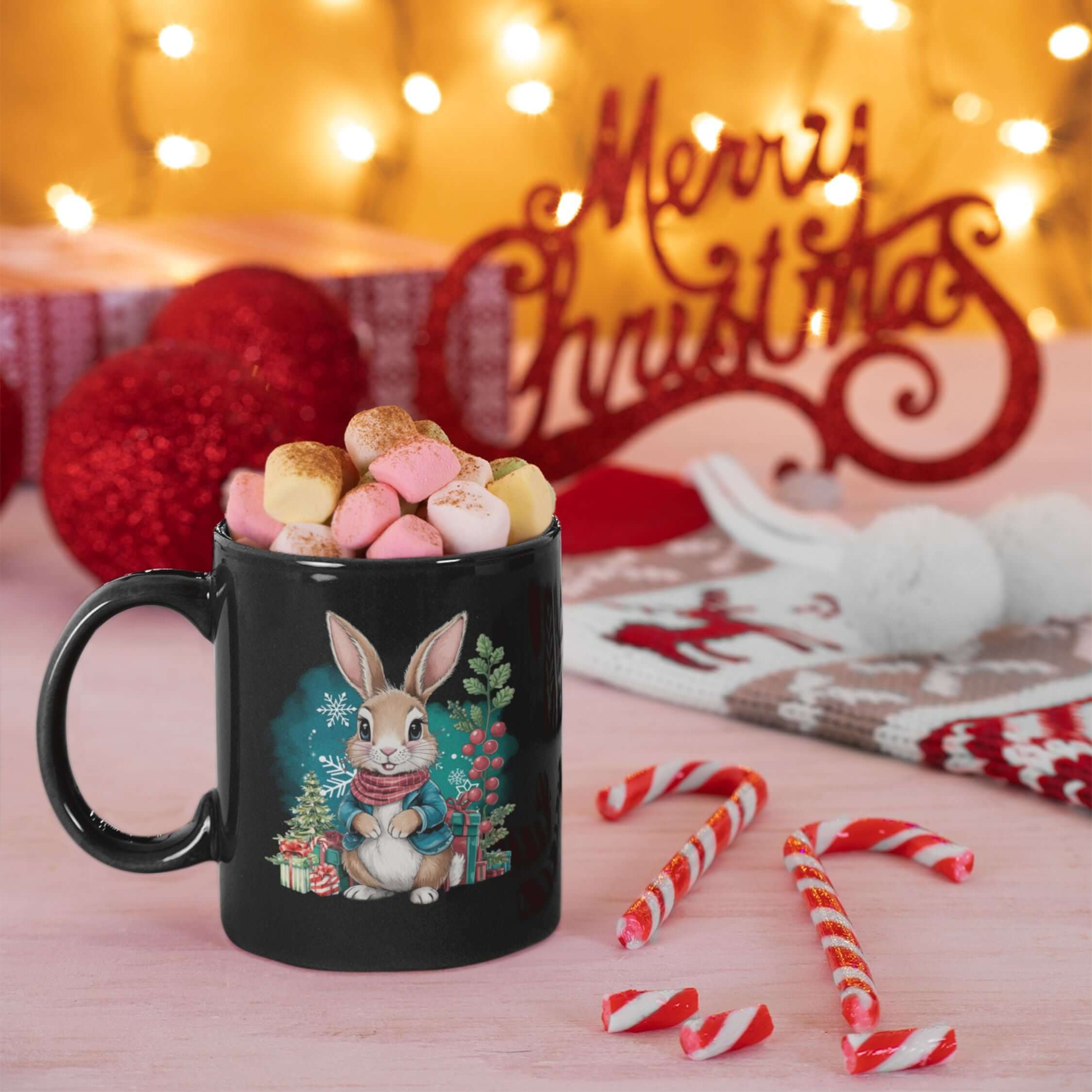 Festive Bunny Mug Mug Printify