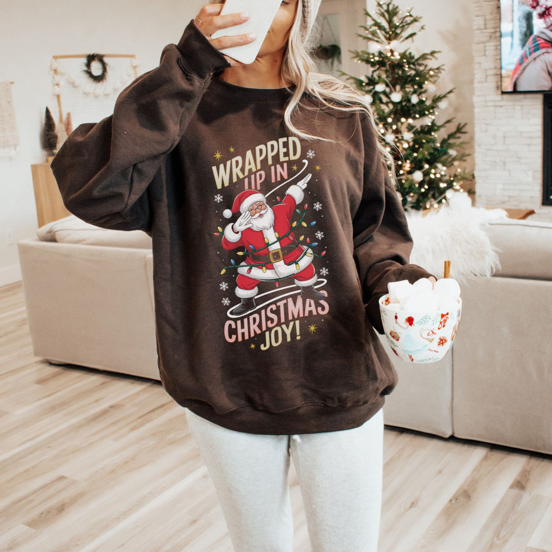 Santa Christmas Sweatshirt - Wrapped Up in Christmas Joy
