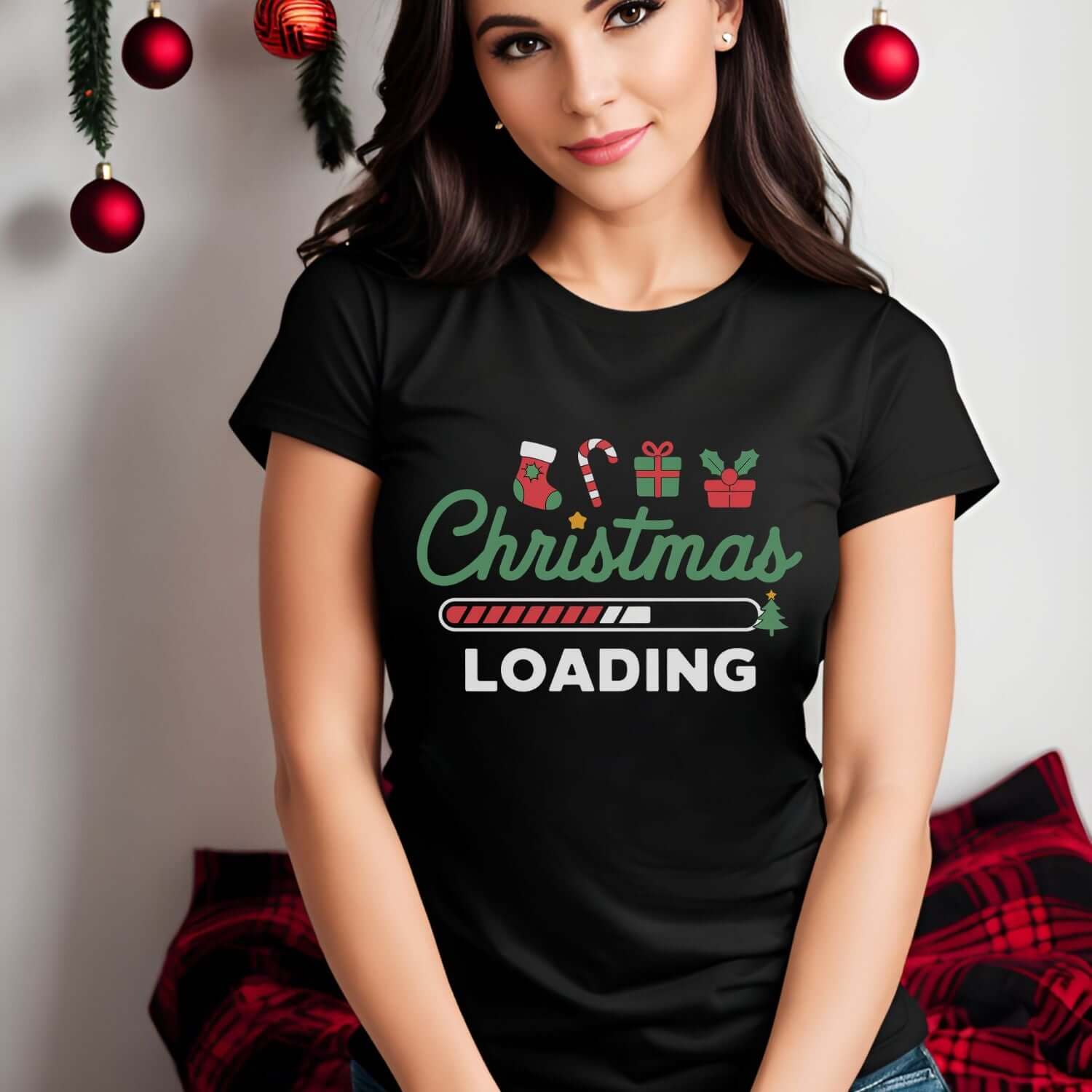 Christmas Girly Bow Tee
