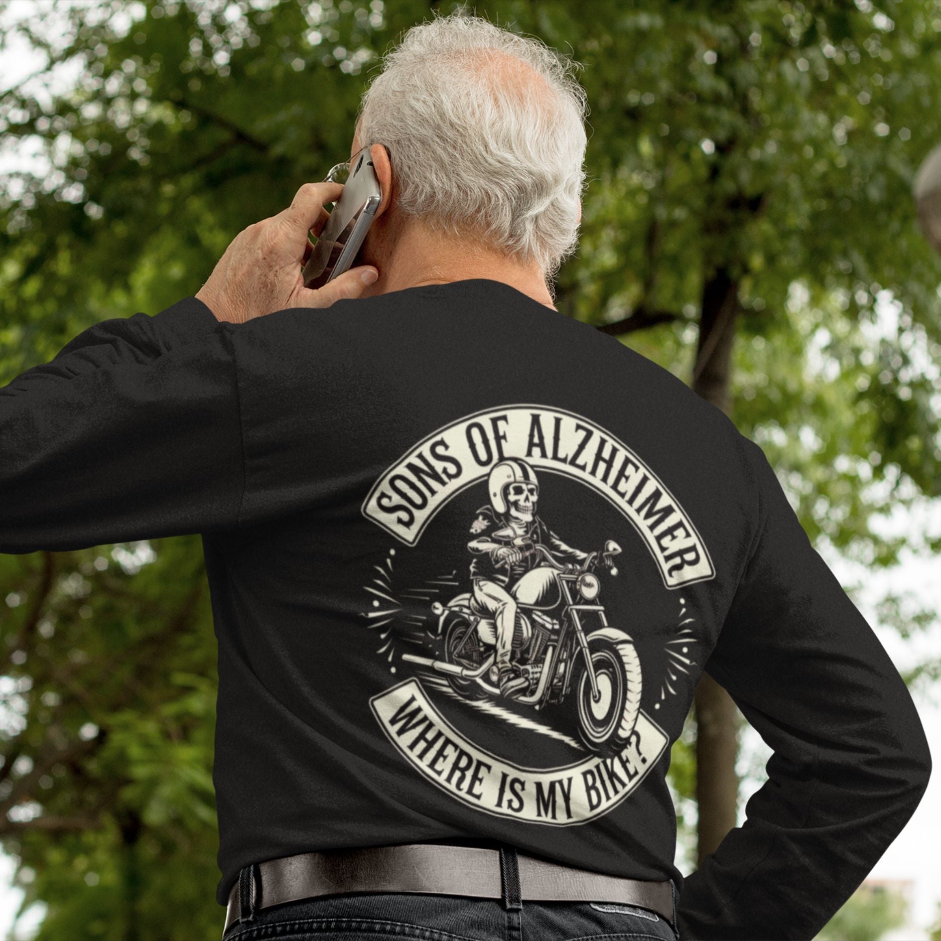 Biker Sweatshirt Sons of Alzheimer Where is My Bike Sweatshirt Printify