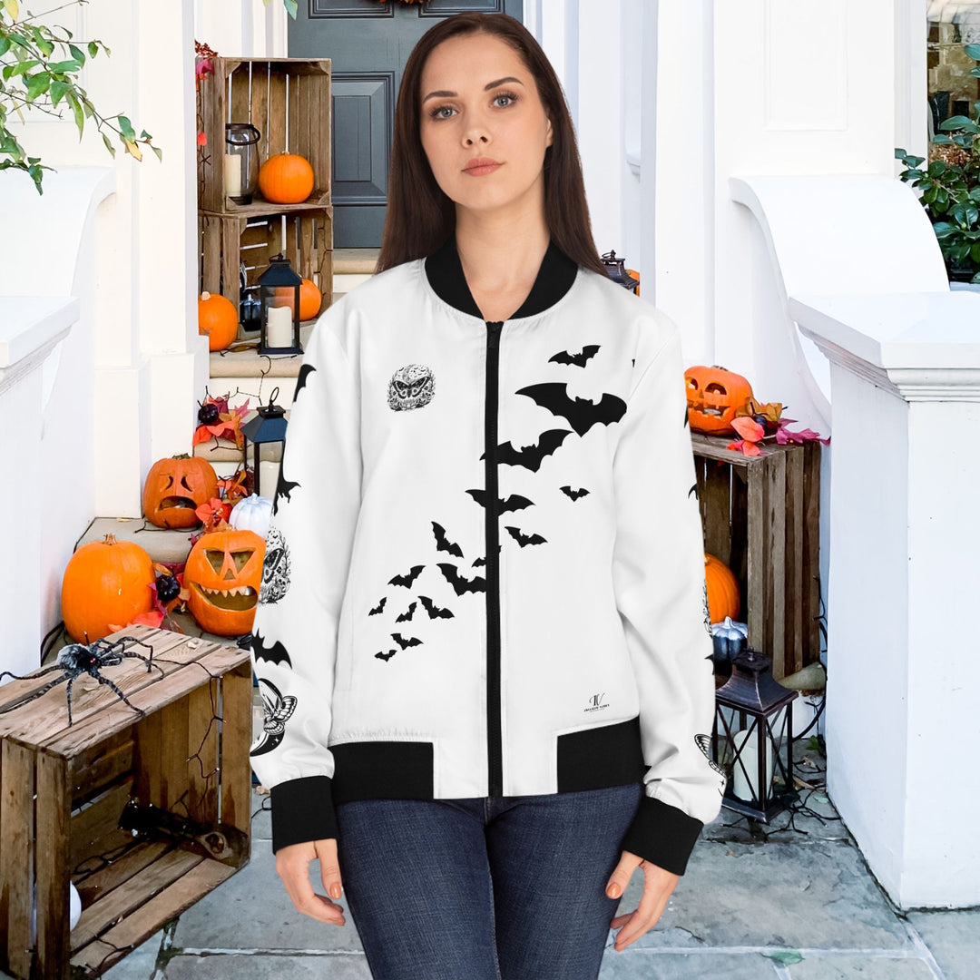 Gothic Moth Bomber Jacket All Over Prints Printify Seam thread color automatically matched to design M