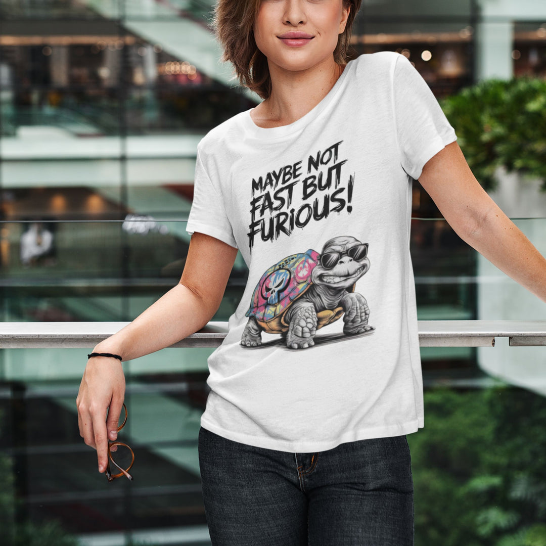 Tee: 'Maybe Not Fast But Furious' Turtle T-Shirt Printify