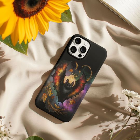 Phone Case - Gothic Bat and Autumn Leaves Phone Case Printify